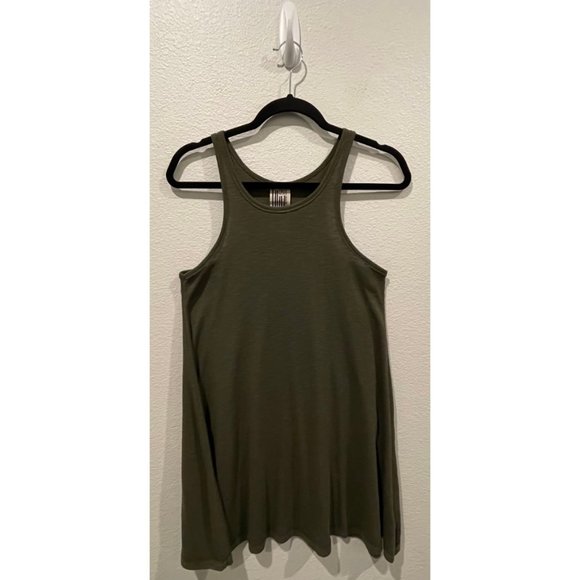 FREE PEOPLE Long Beach Mini Dress Olive Green - Picture 1 of 3